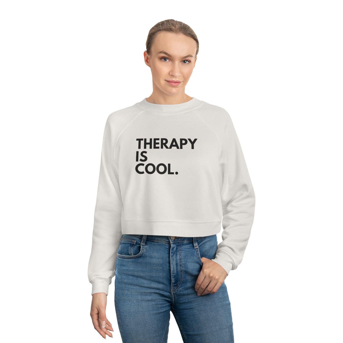 Therapy Is Cool - Women's Cropped Fleece Pullover