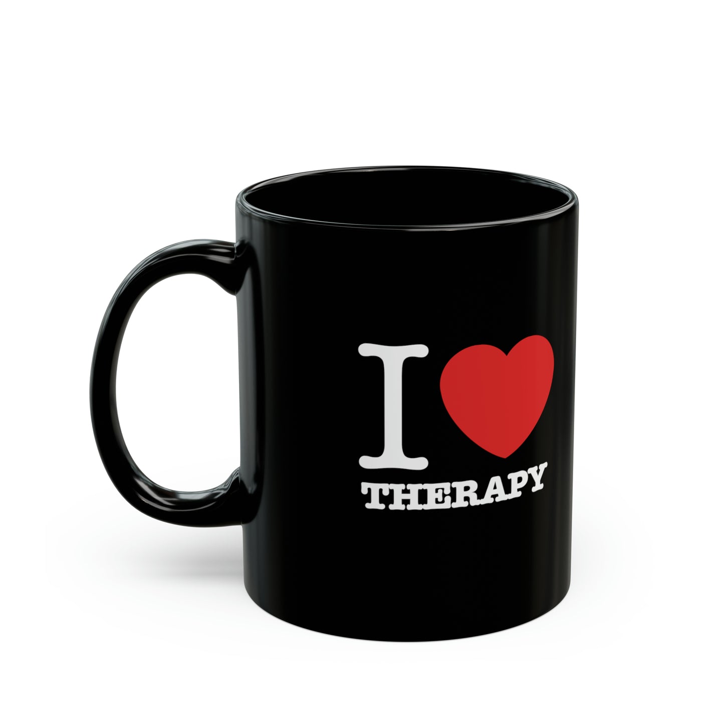 I Love Therapy - Black Ceramic Mug