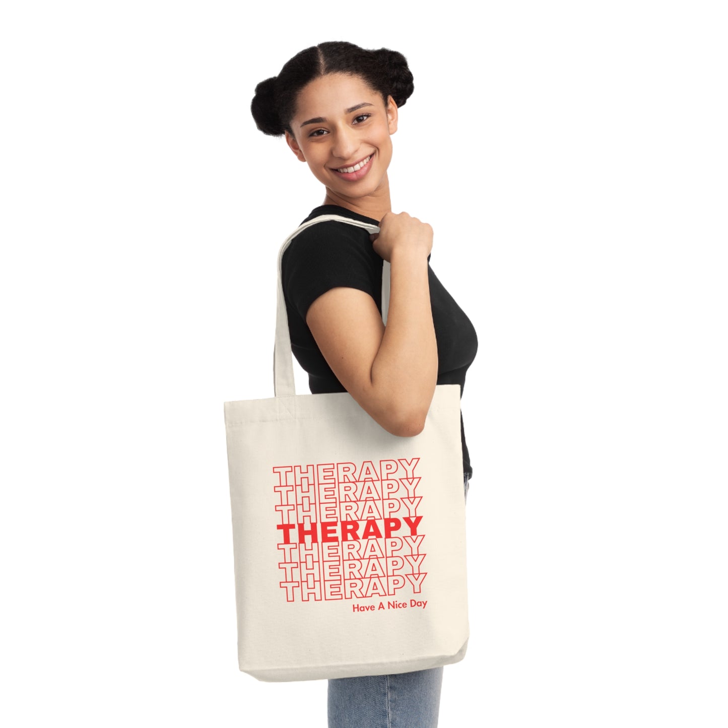 Therapy Have a Nice Day Woven Tote Bag