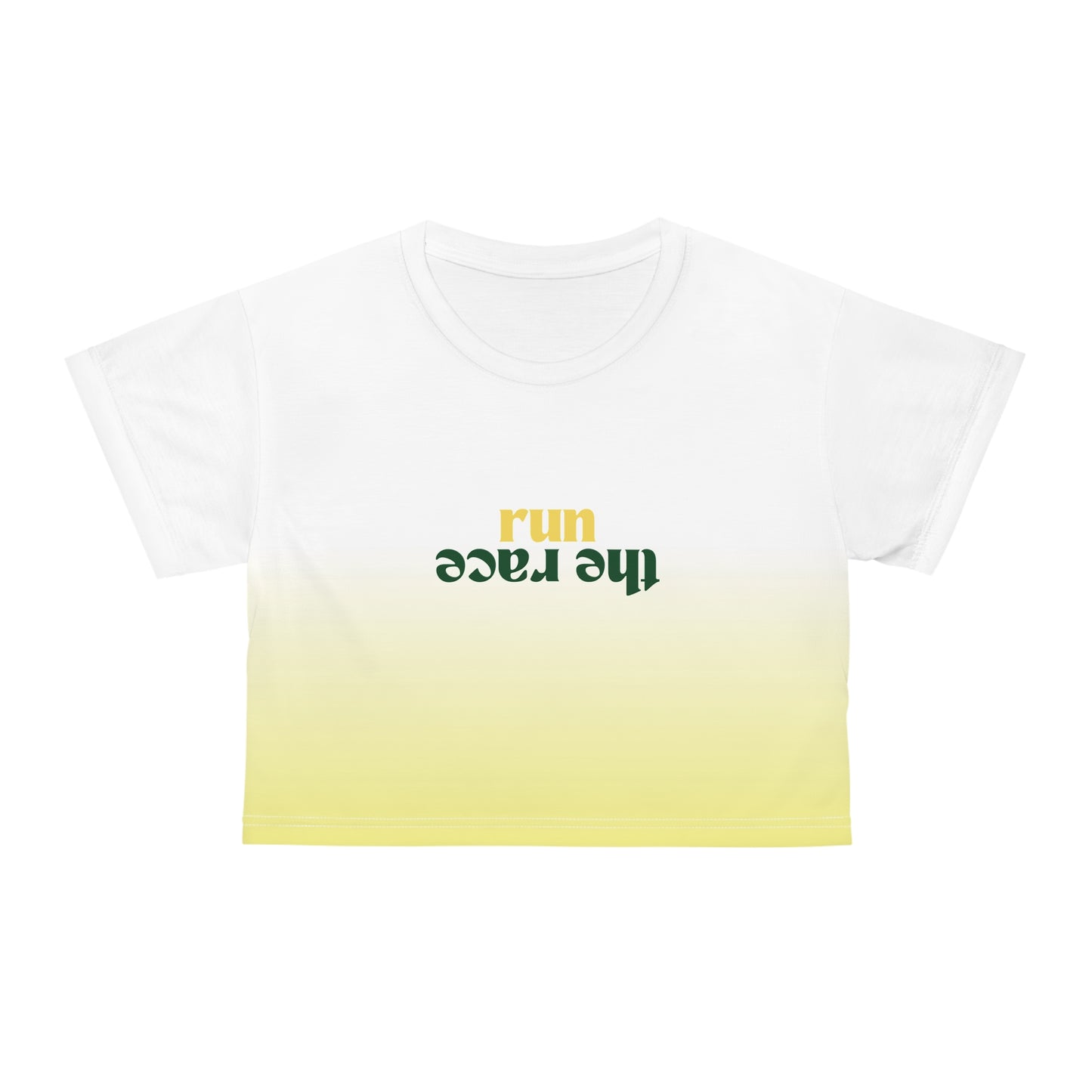 Run The Race Gradient Crop Tee