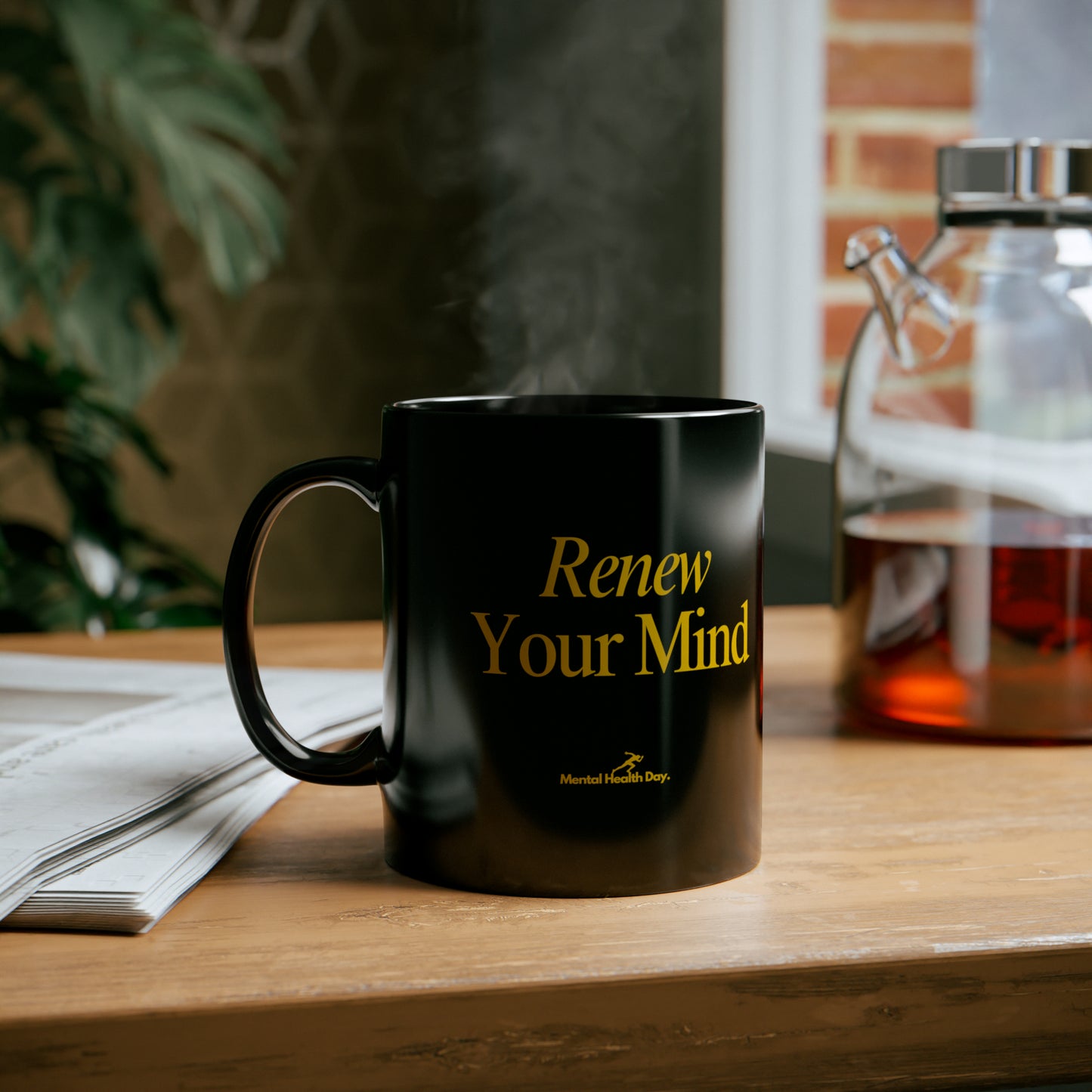 Renew Your Mind - Black Ceramic Mug