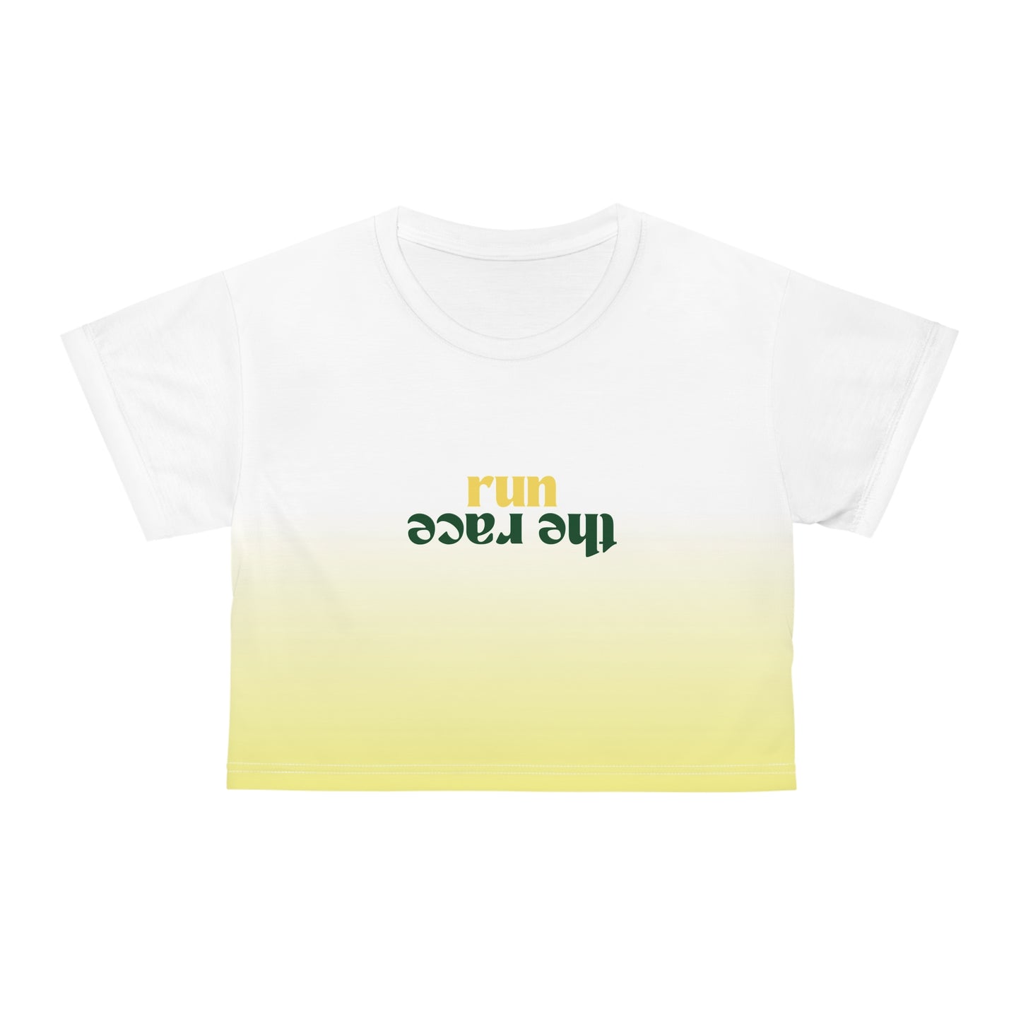 Run The Race Gradient Crop Tee