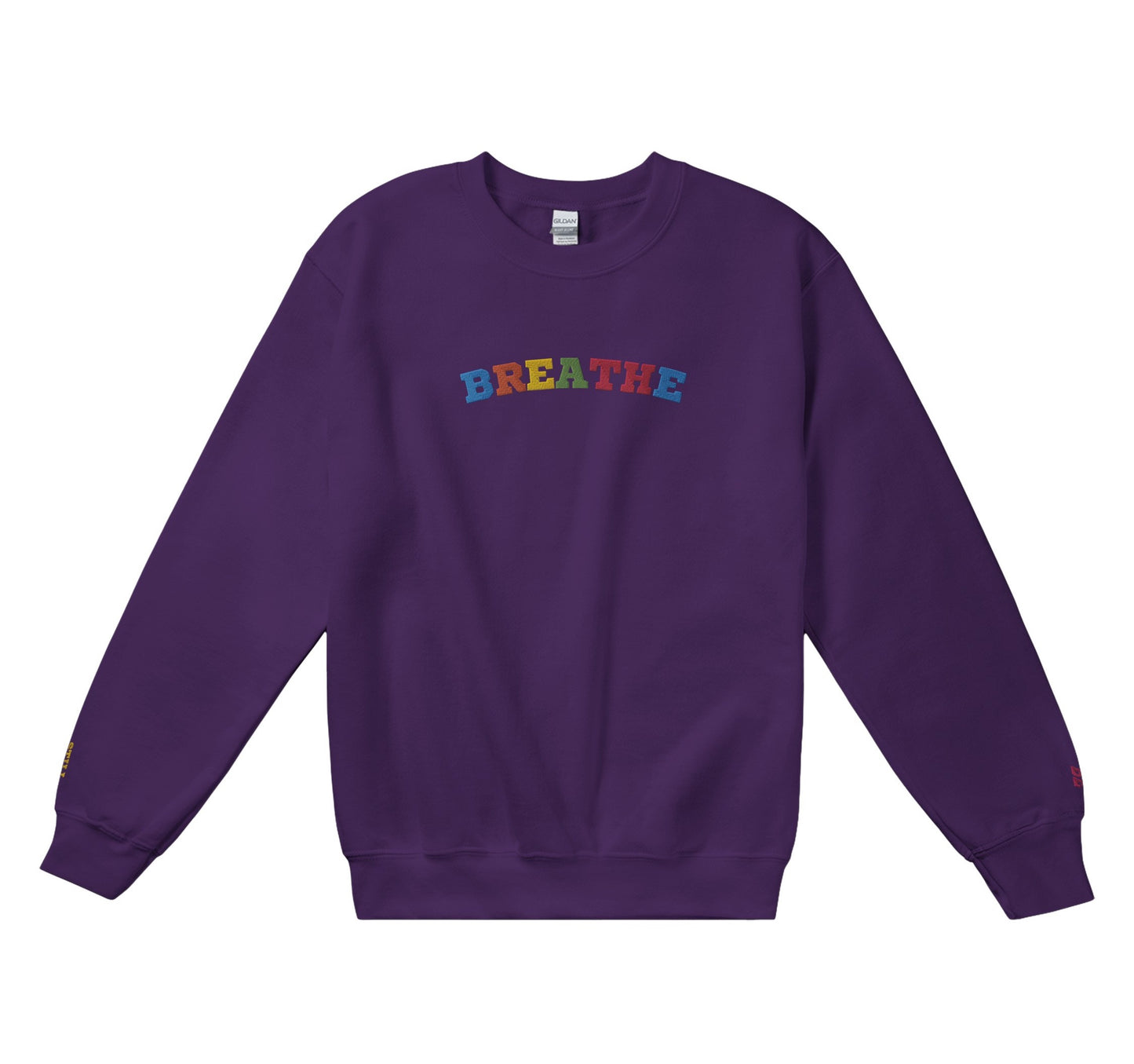 Purple Breathe Be Still Crewneck Sweater