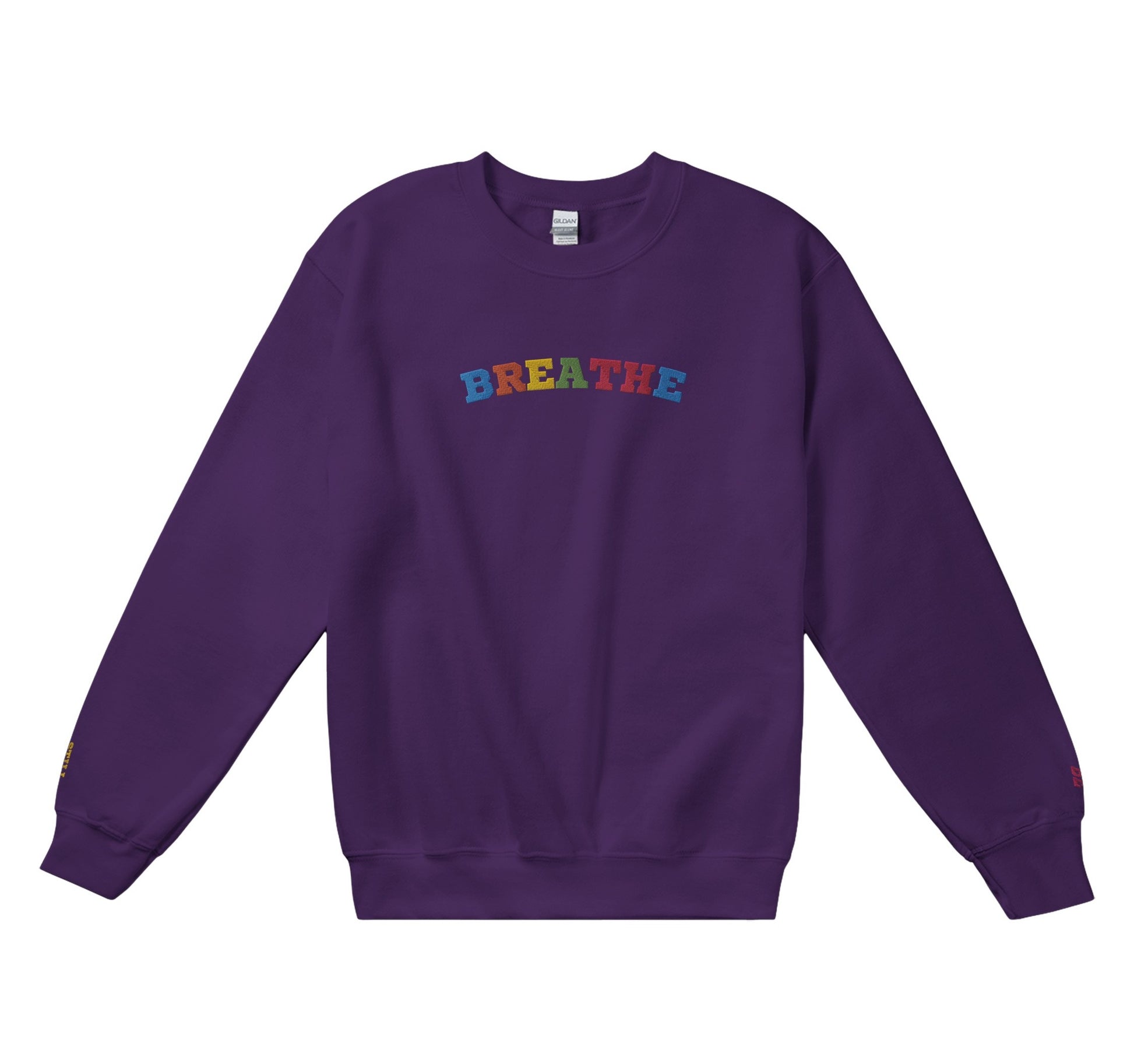 Purple Breathe Be Still Crewneck Sweater